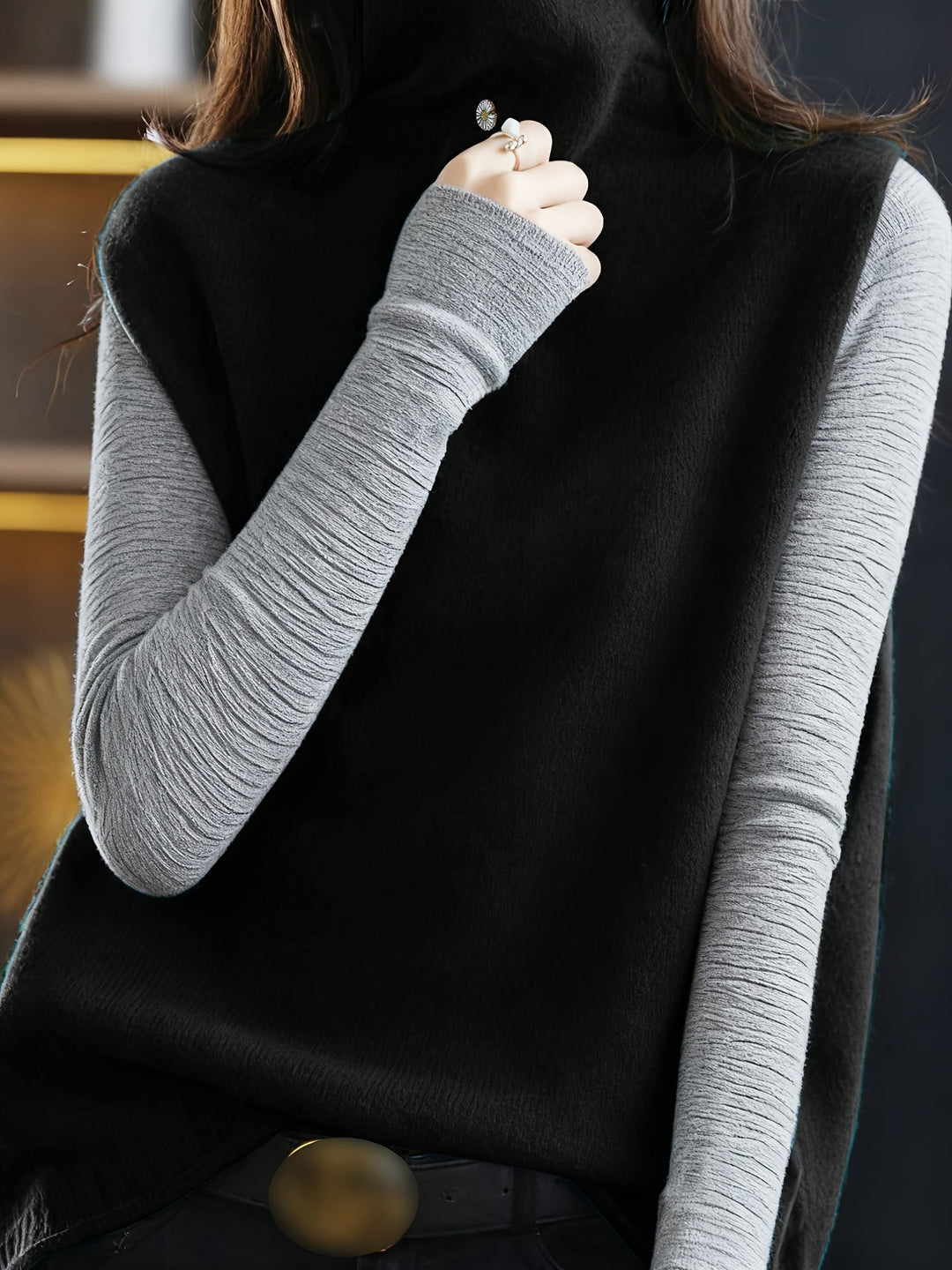 Refined High-Neck Vest for Women