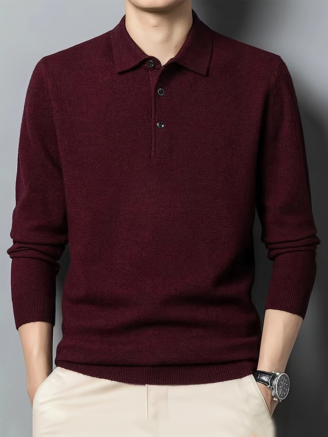 Collared Polo Shirt for Men, Refined Style