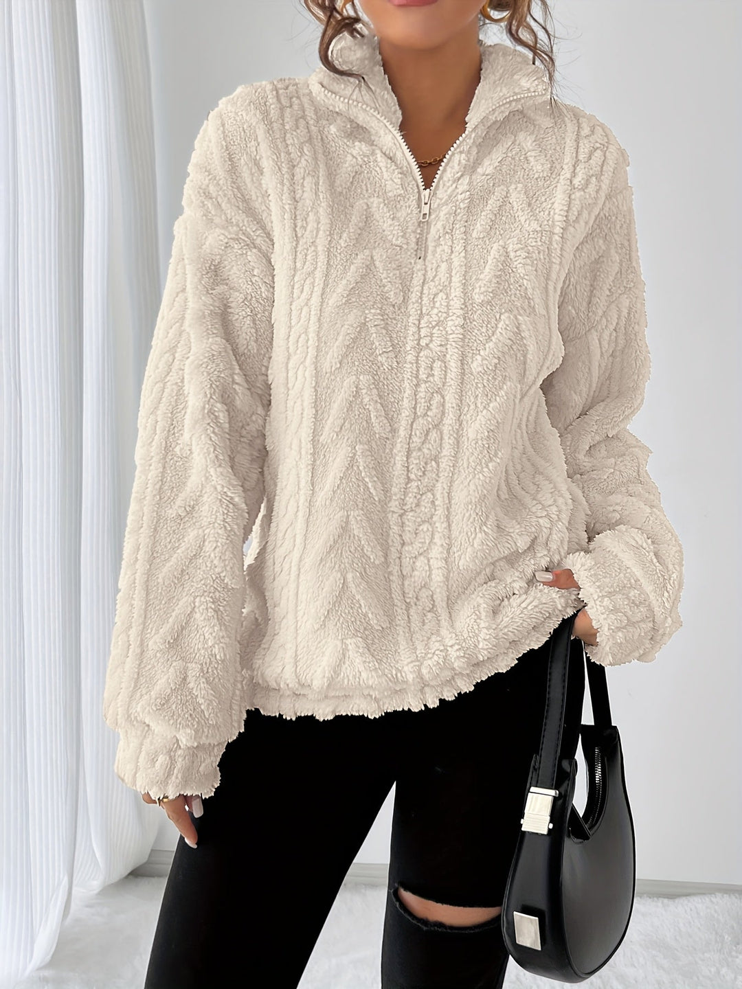Textured Pullover for Women, Cozy Style