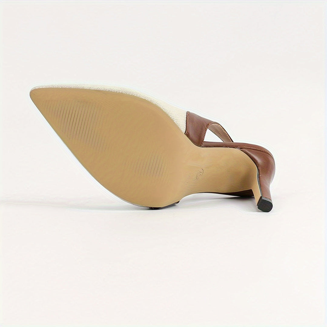Contrast Slingback Heels, Women's Elegant Fit