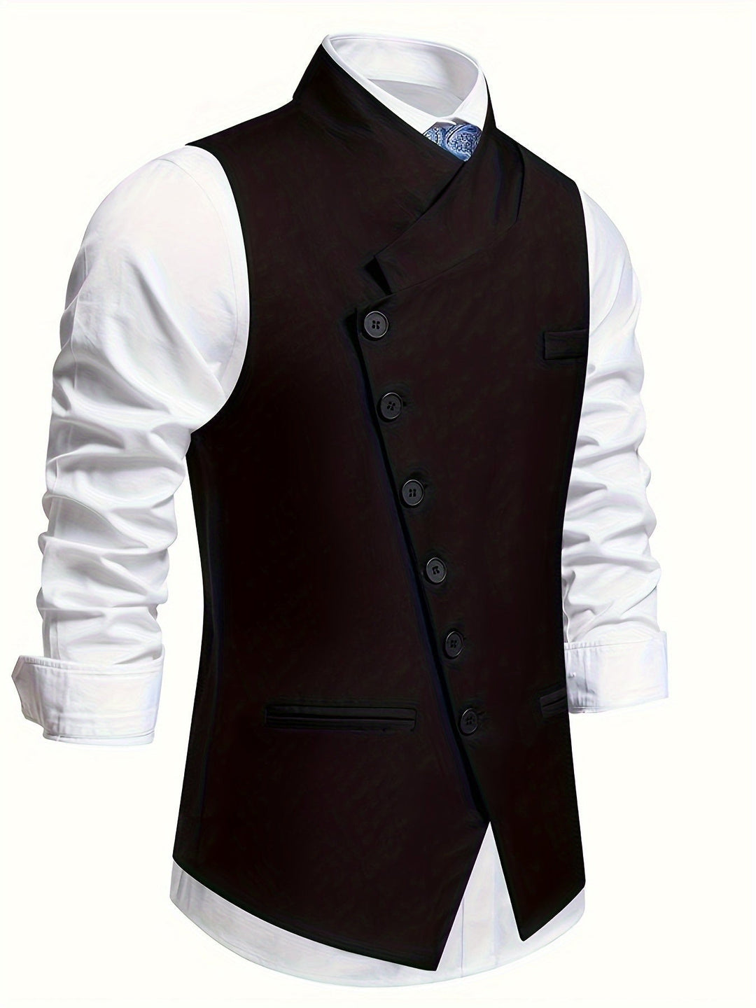 Asymmetrical Vest for Men, Refined Style