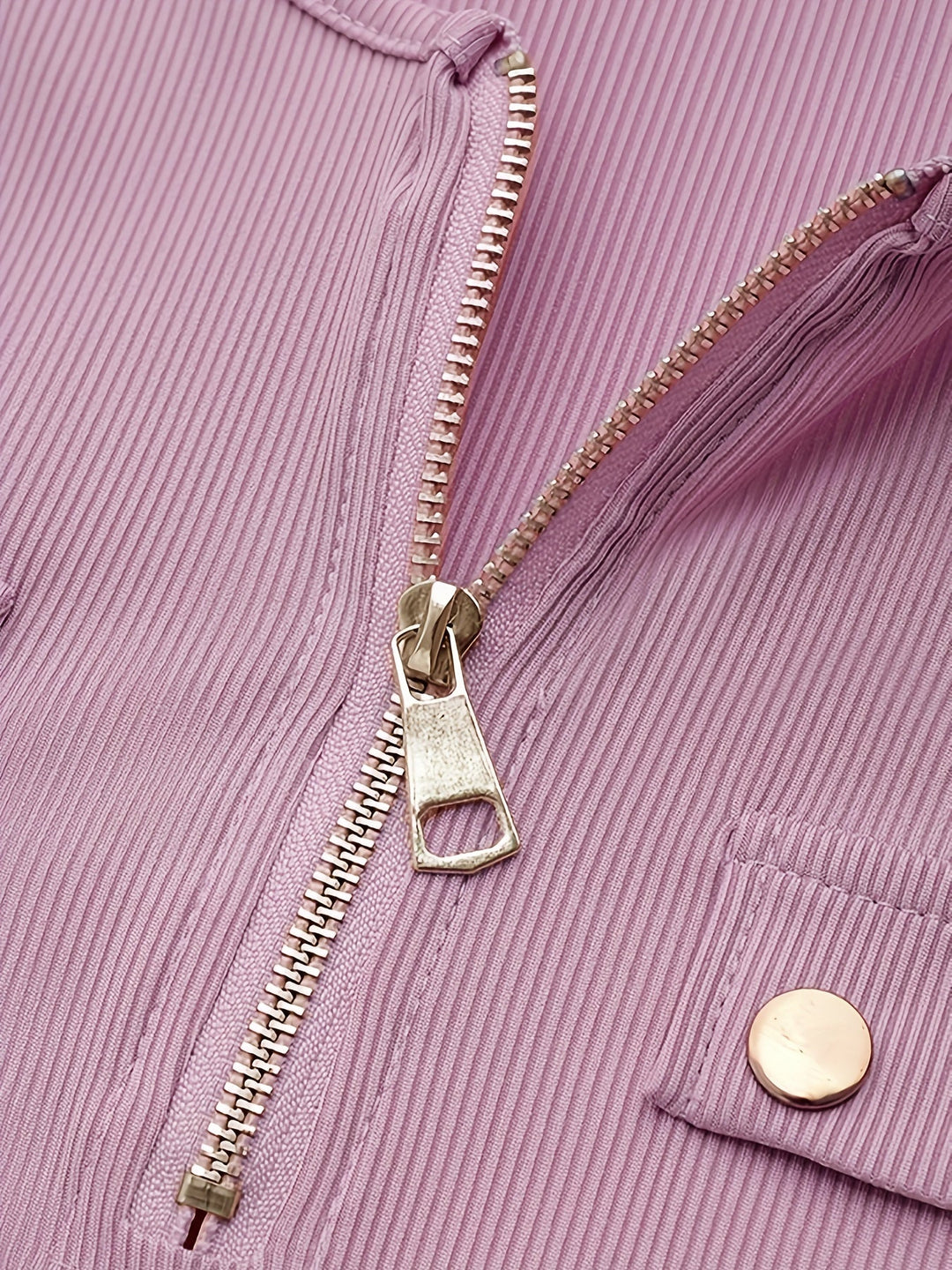 Ribbed Zip-Front Top for Women