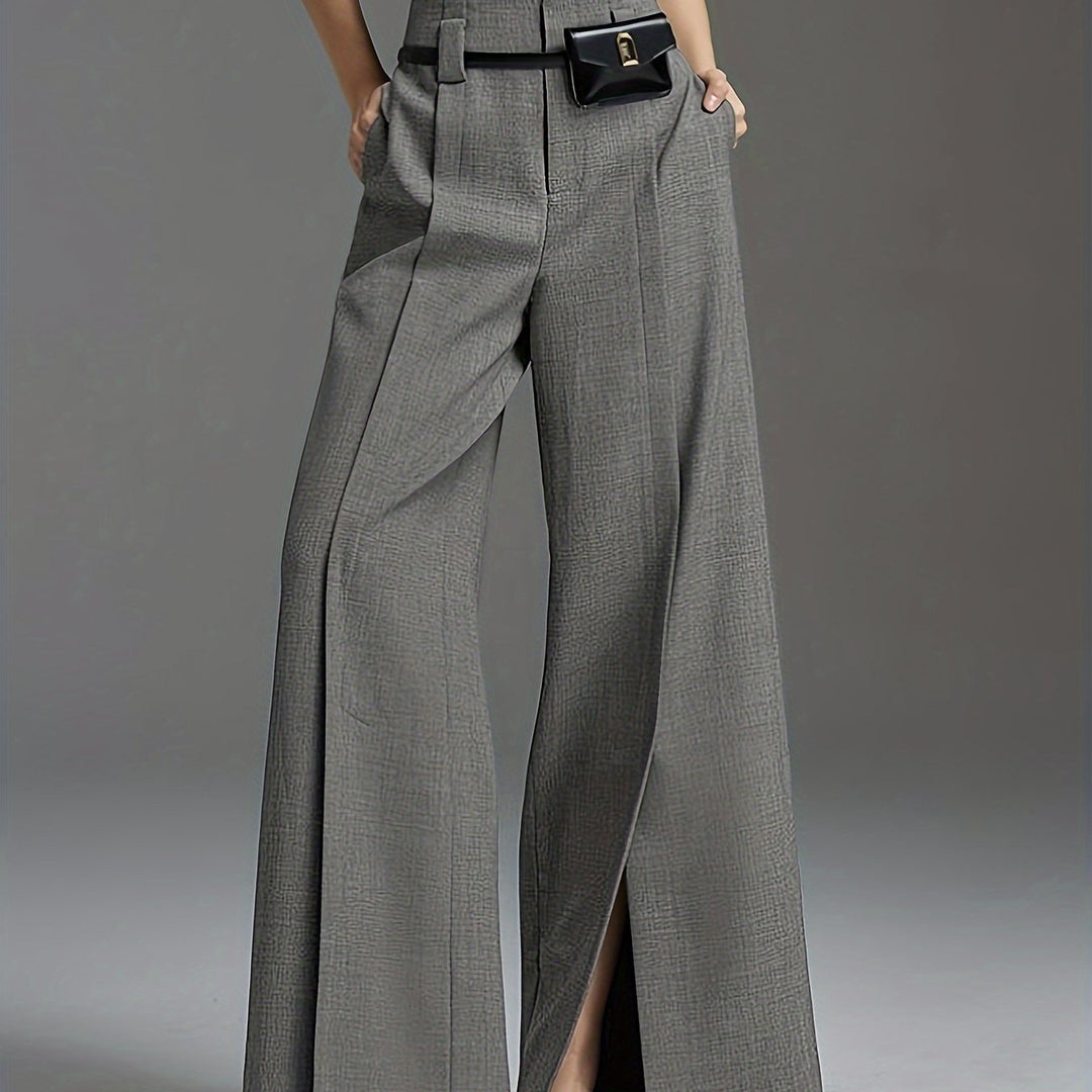 Wide-Leg Slit Trousers for Women
