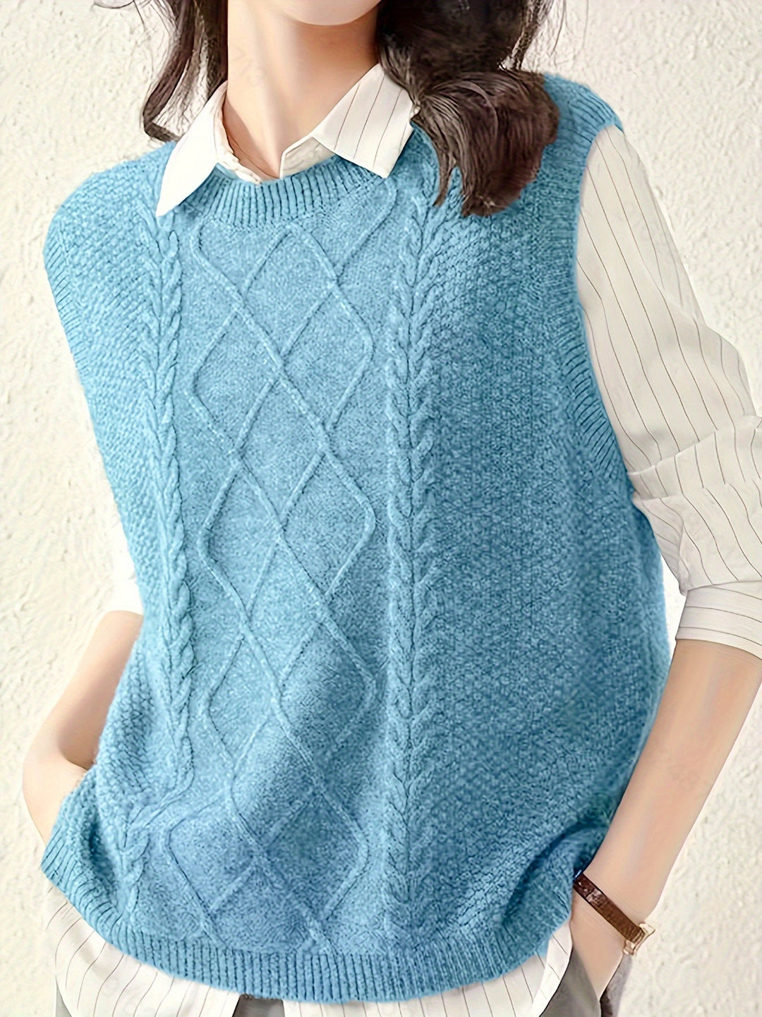 Cable-Knit Sweater Vest for Women