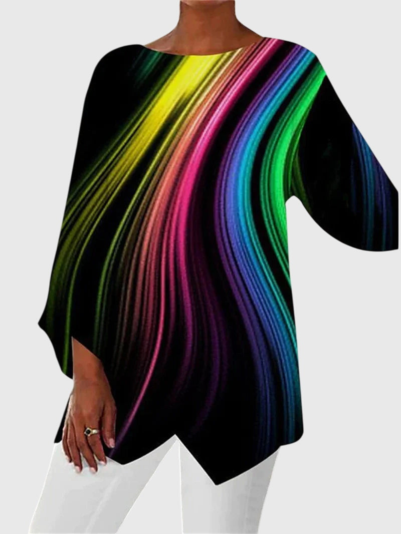 Ladies Shimmer Butterfly Long-Sleeve Top