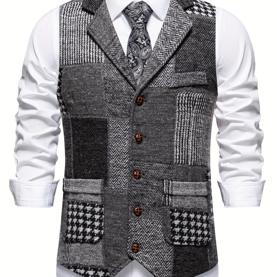 Men's Patchwork Tailored Waistcoat