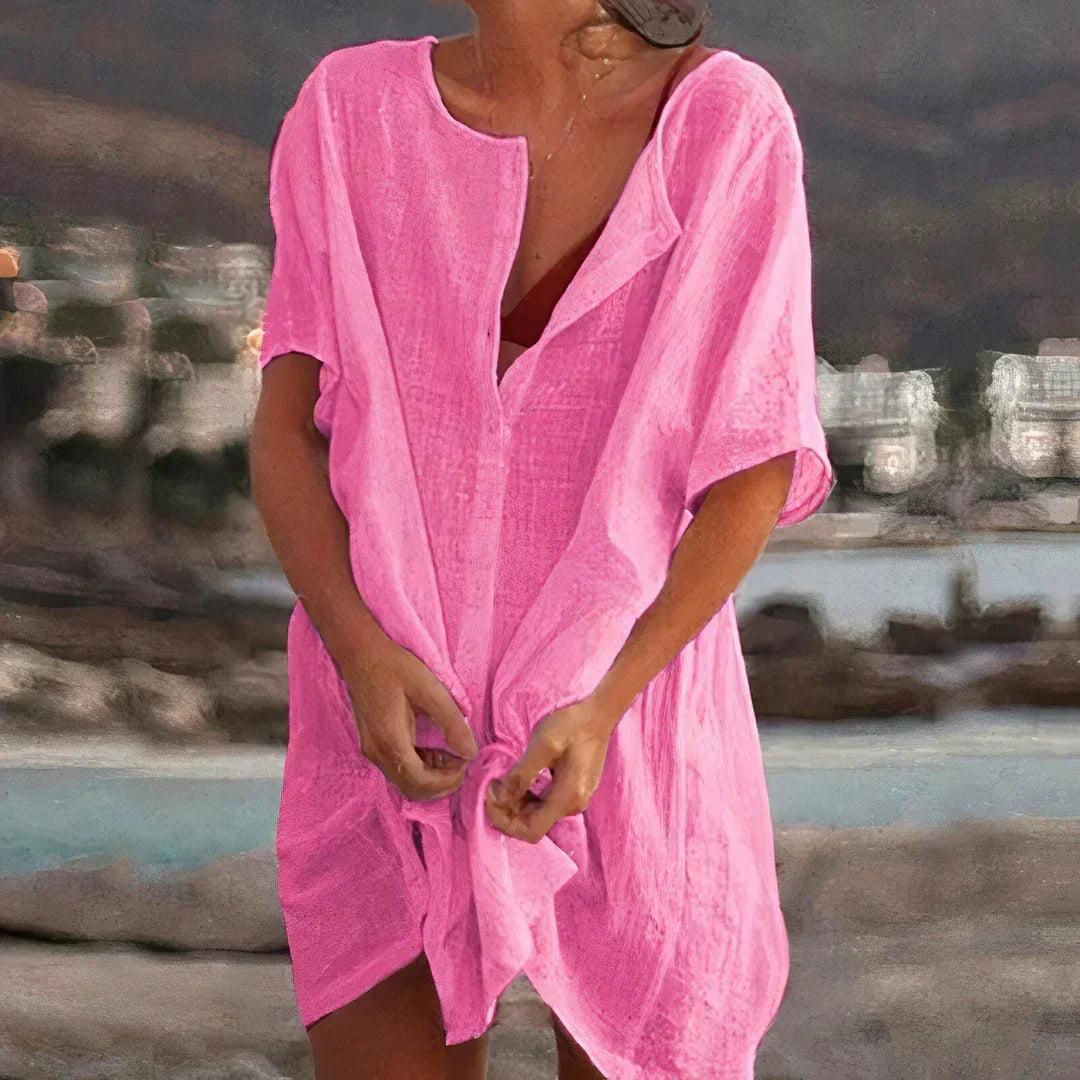 Relaxed Beach Cover-Up Dress for Women, Plus Size