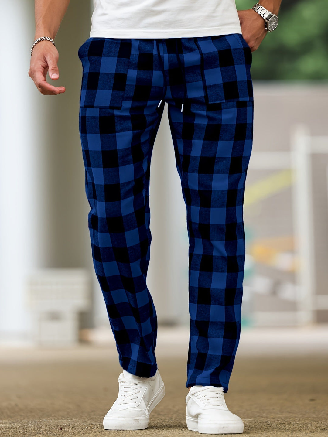 Men's Relaxed Plaid Lounge Pants