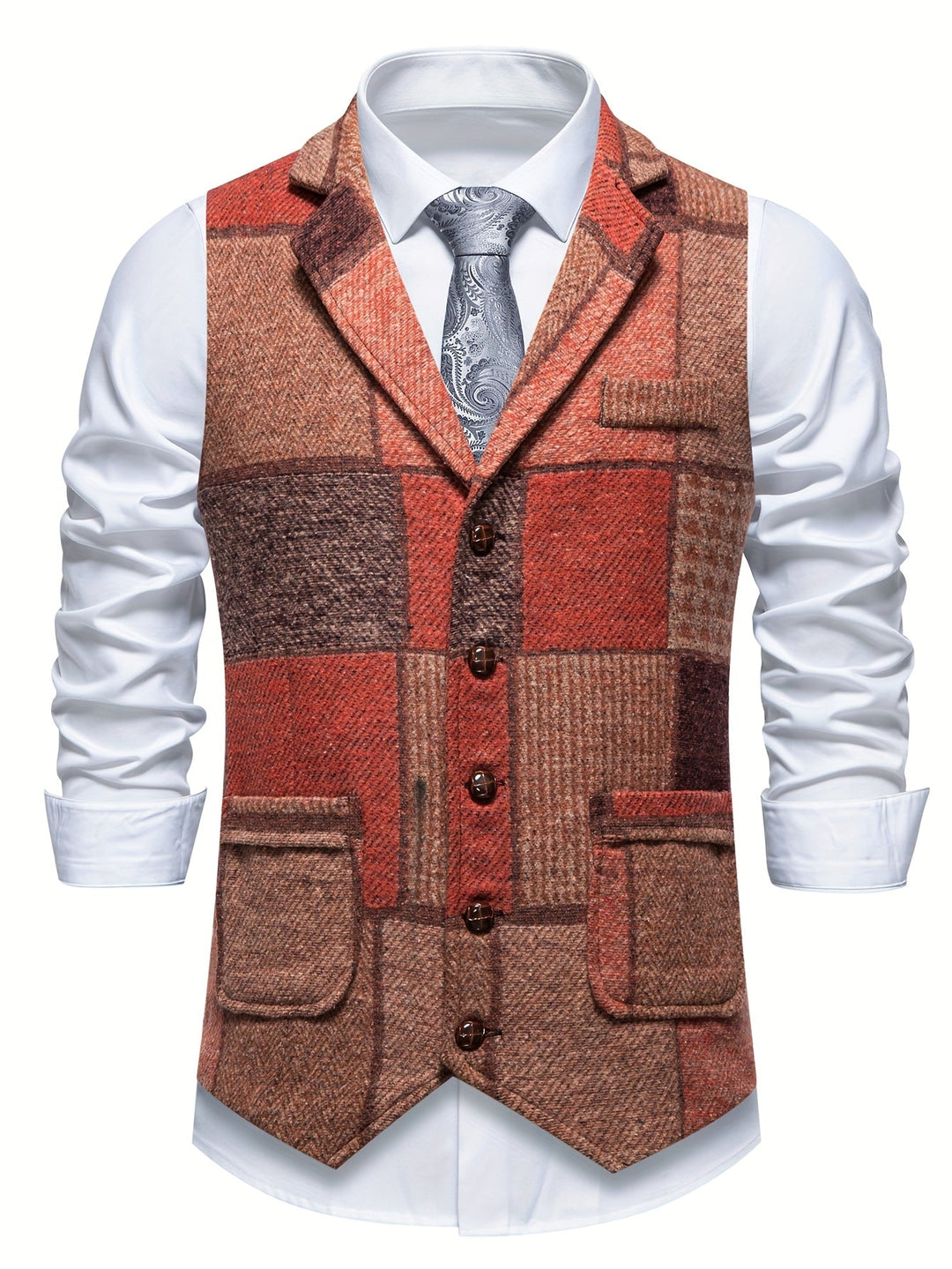 Men's Patchwork Tailored Waistcoat