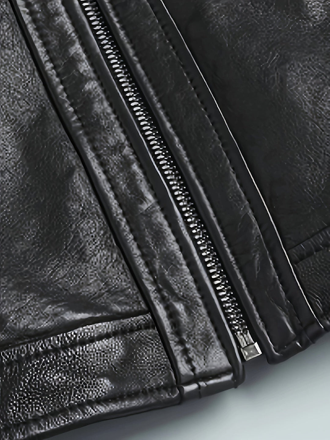 Stand-Collar Moto Jacket for Men, Plus Size