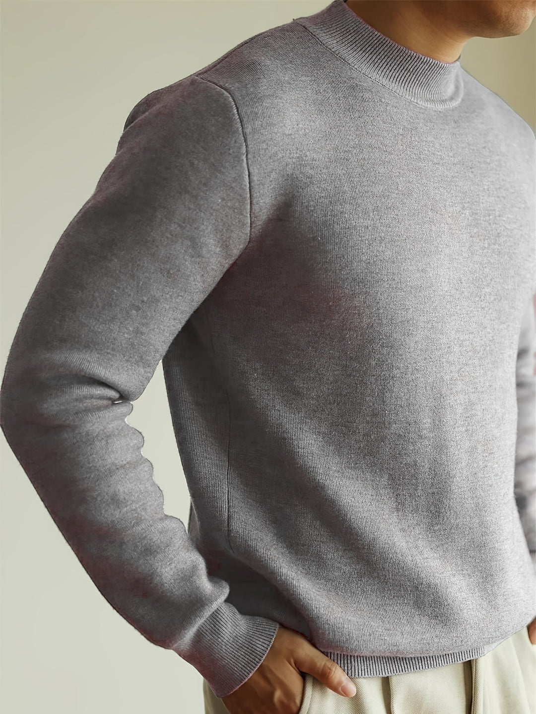 High-Neck Sweater for Men, Refined Style