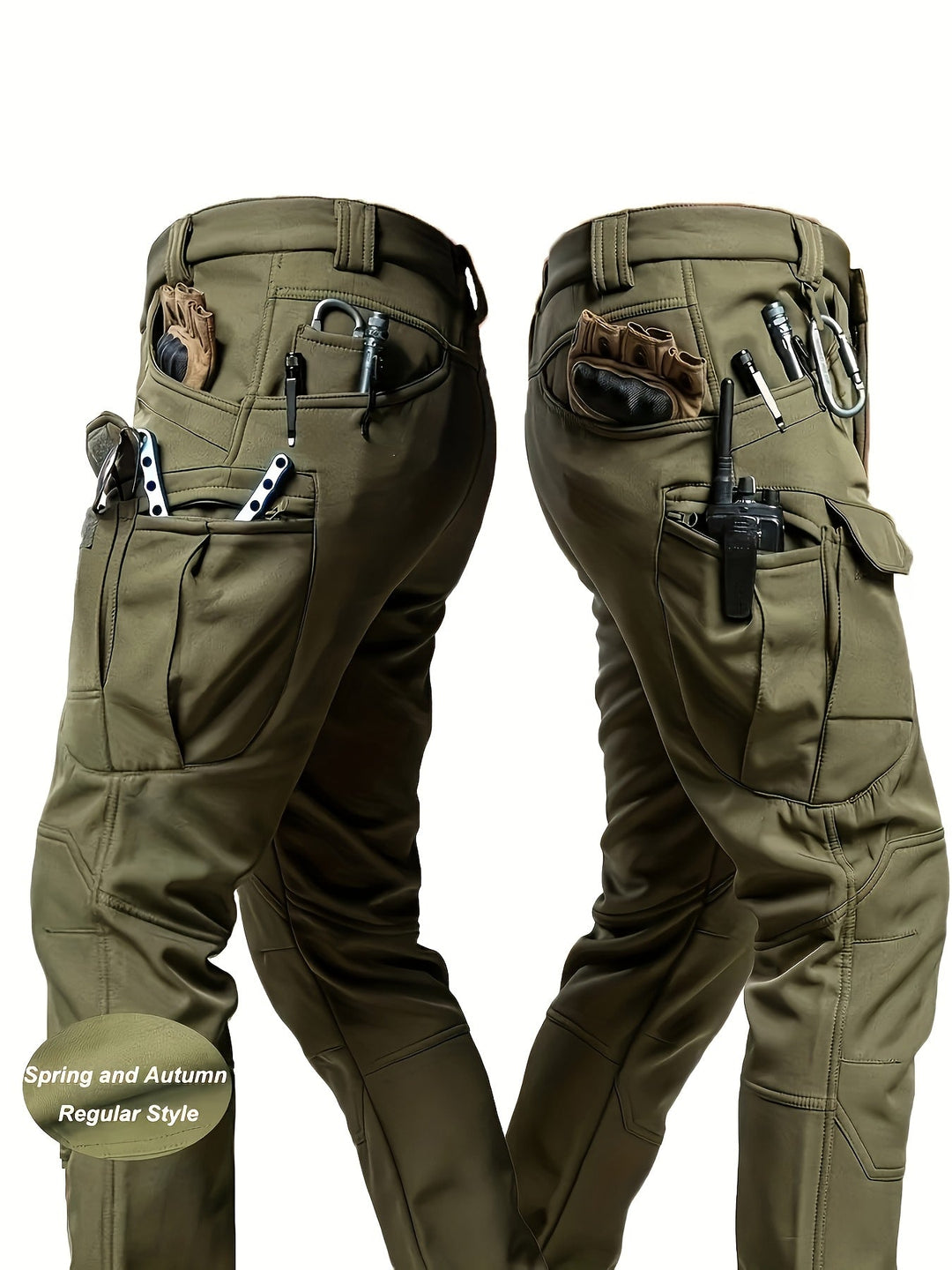 Multi-Pocket Tactical Trousers, Men's Rugged Fit