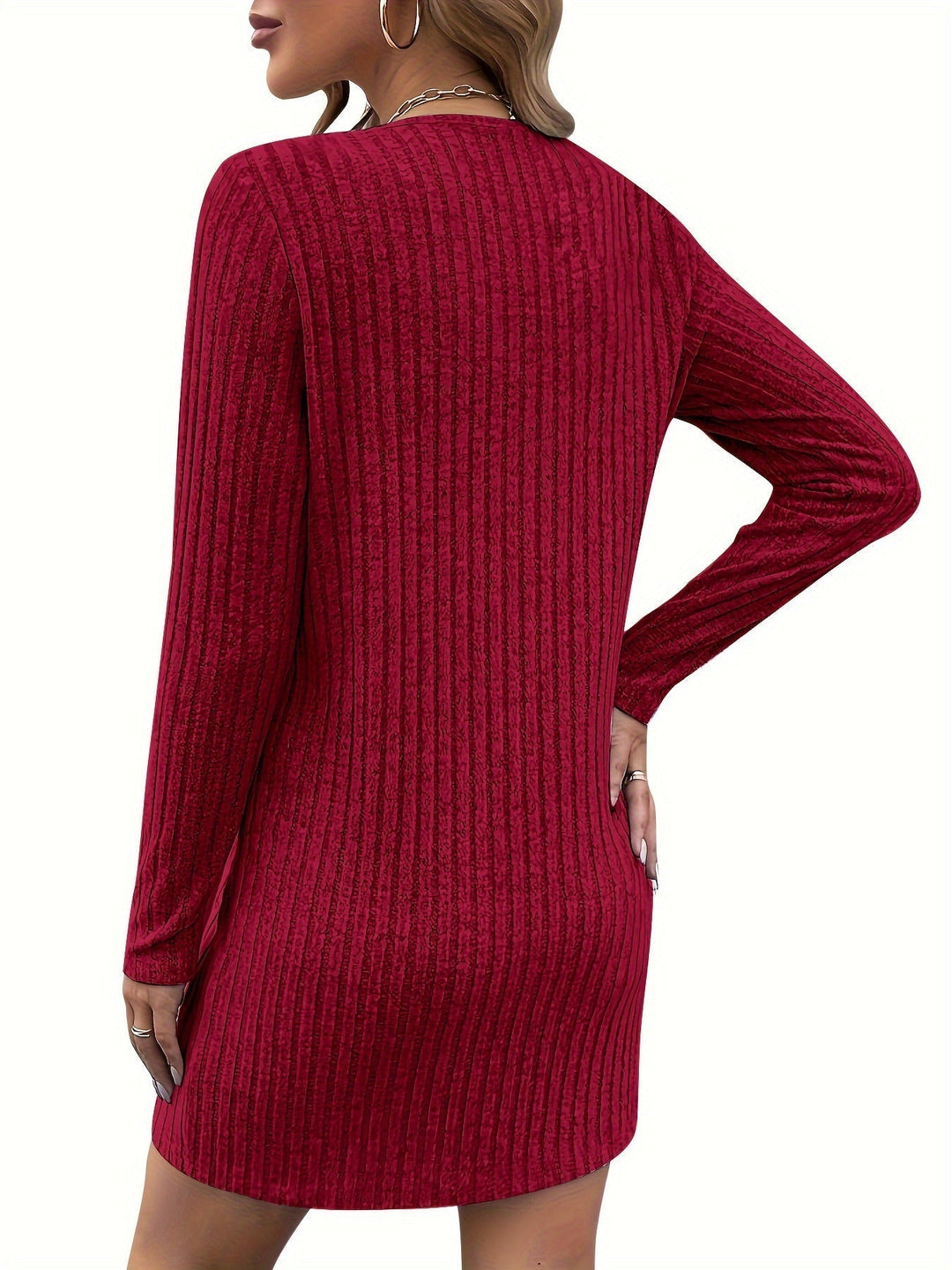 Women's Zip-Neck Ribbed Dress