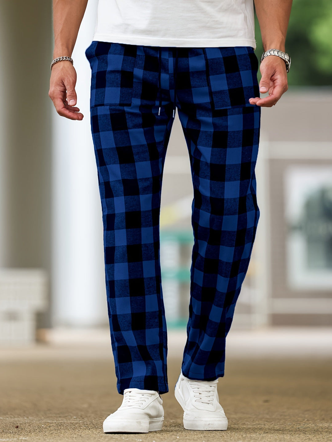 Men's Relaxed Plaid Lounge Pants