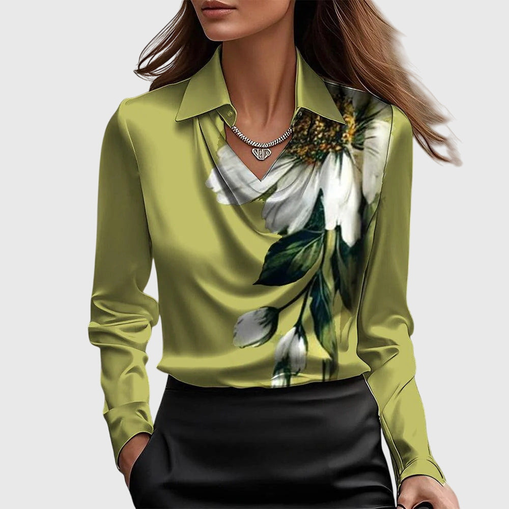 Draped Elegant Blouse for Women, Plus Size