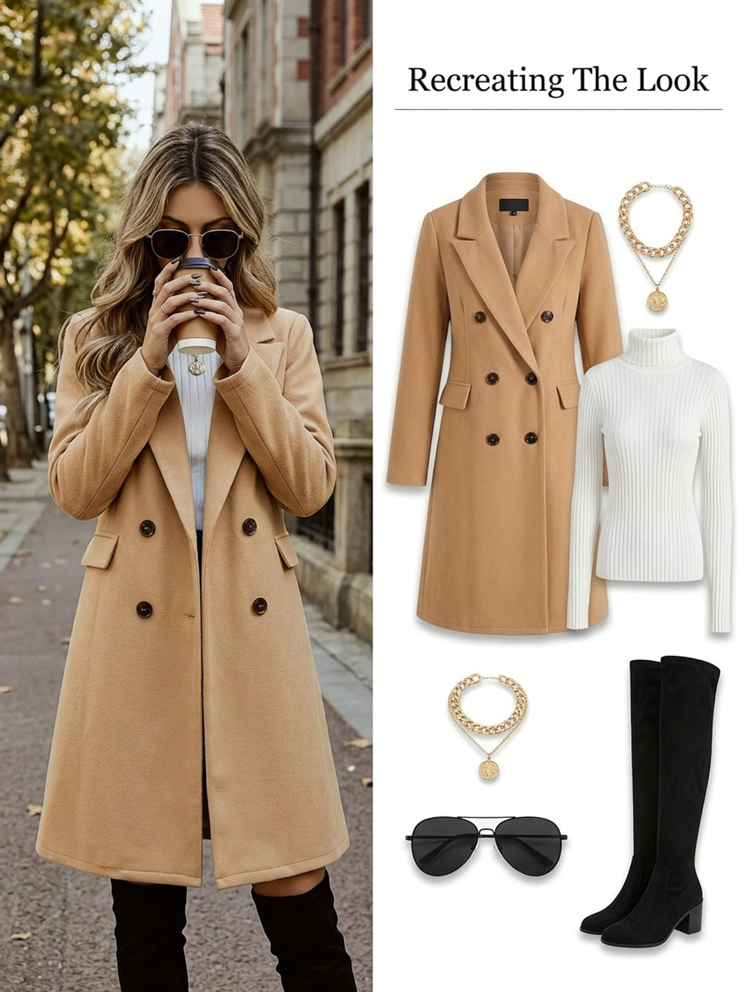 Women's Mid-Length Double-Breasted Coat