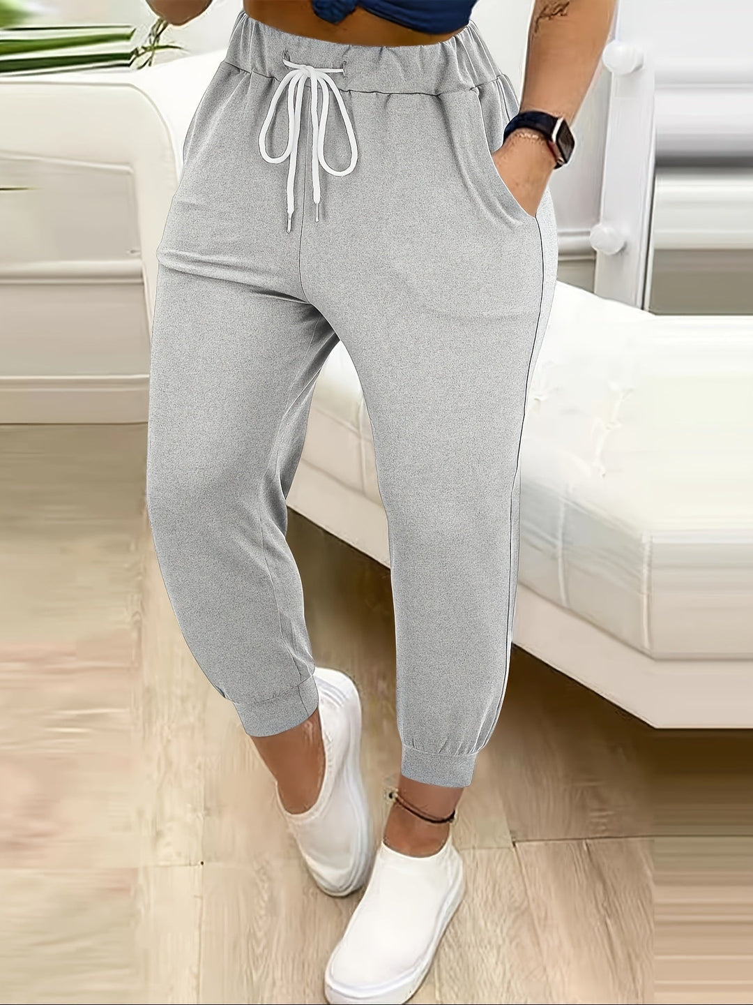 Ladies Tapered Drawstring Joggers