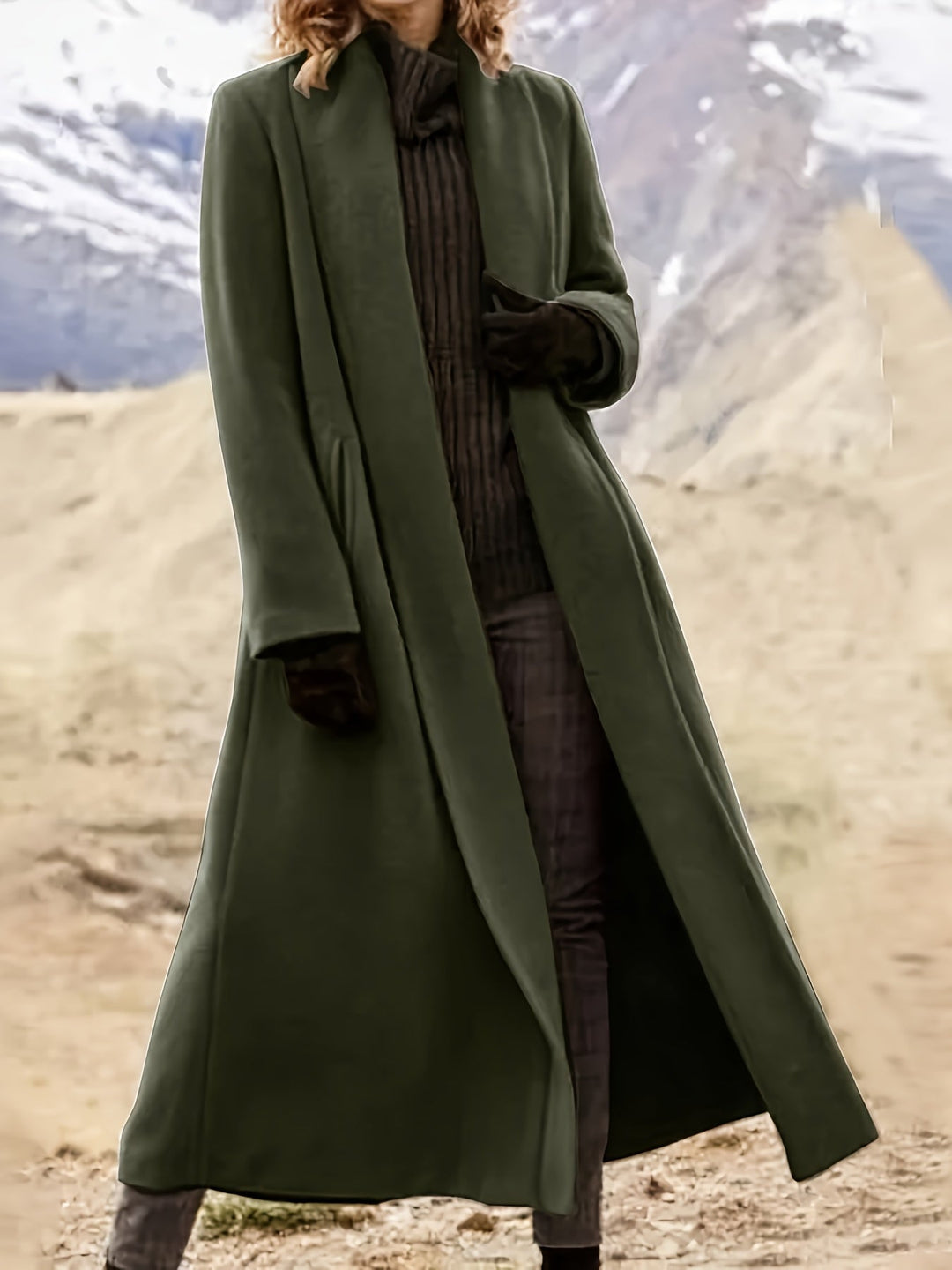Elegant Longline Coat for Women, Plus Size