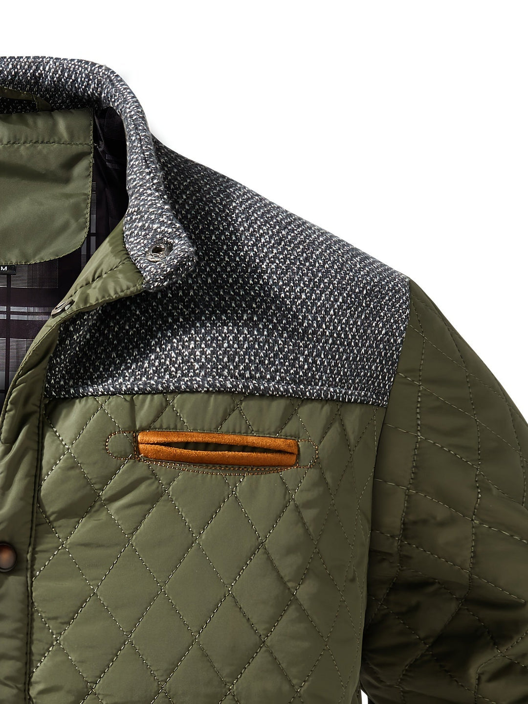 Quilted Stand-Collar Jacket for Men, Plus Size