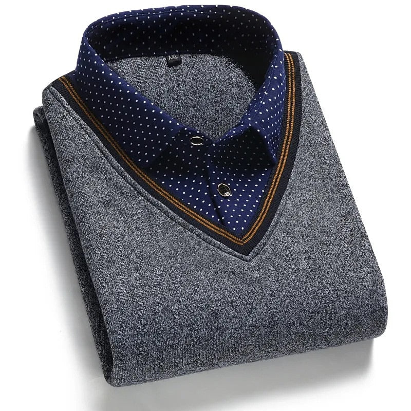 Mock-Collar Sweater for Men, Refined Style