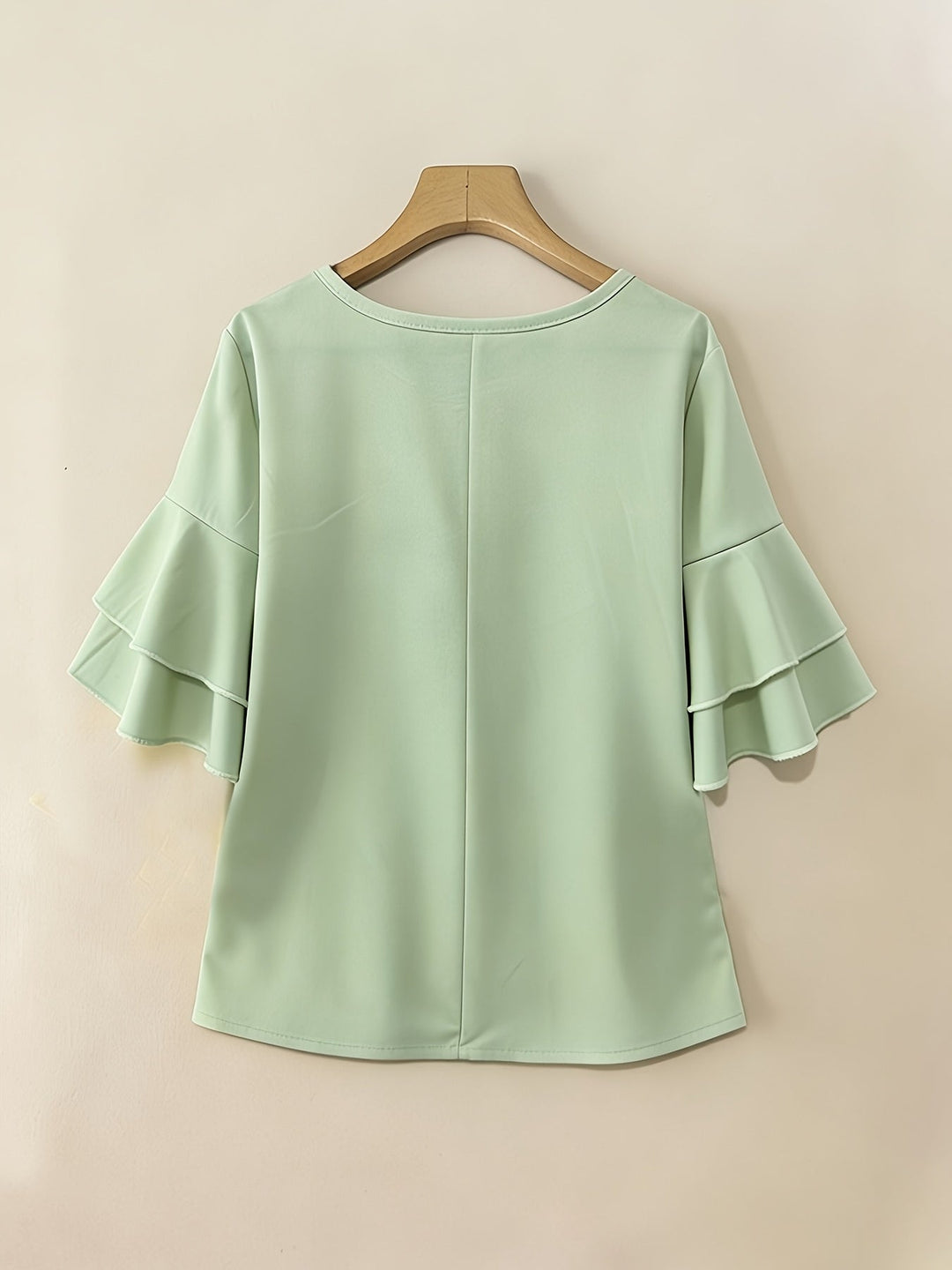 Flared-Sleeve Pleated Blouse for Women