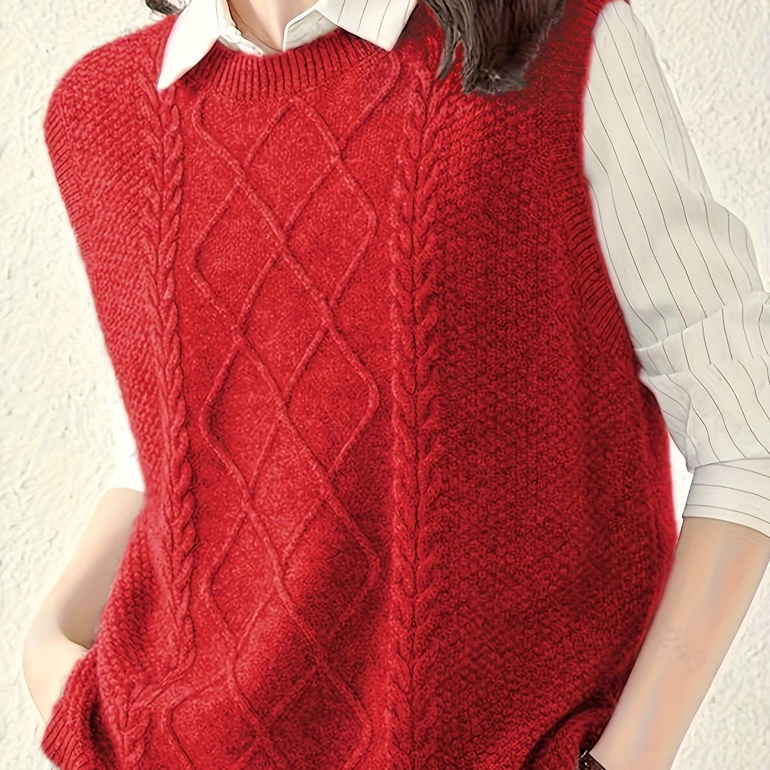 Cable-Knit Sweater Vest for Women