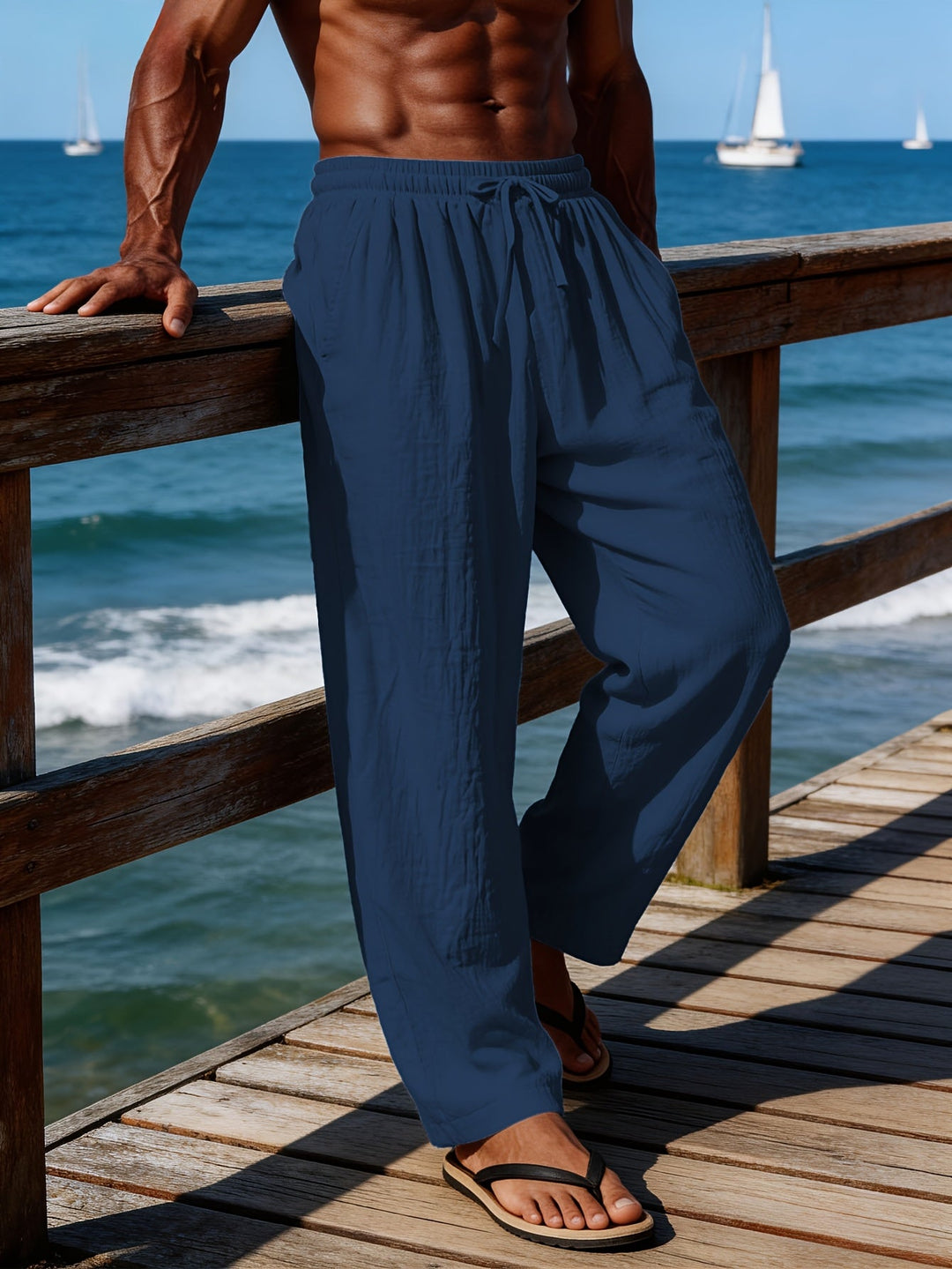 Relaxed Drawstring Pants for Men, Plus Size