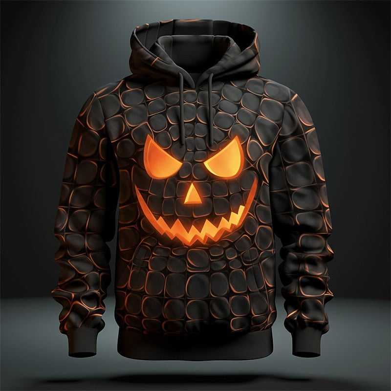 Halloween Graphic Hooded Sweatshirt for Men