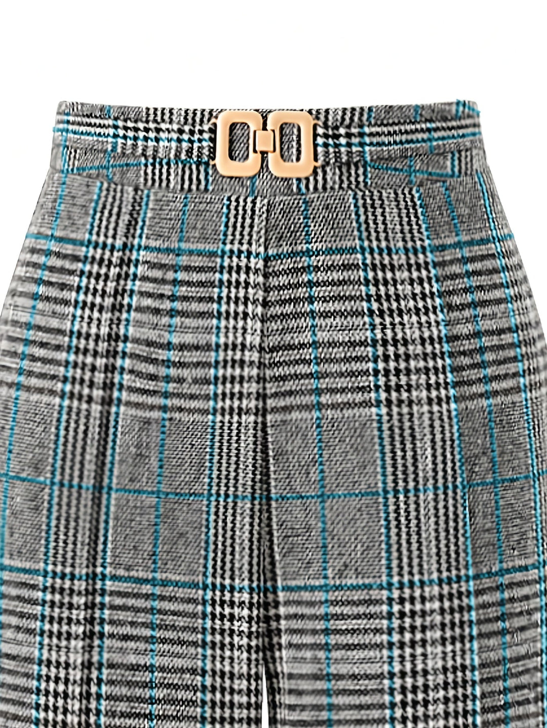 Wide-Leg Plaid Trousers for Women