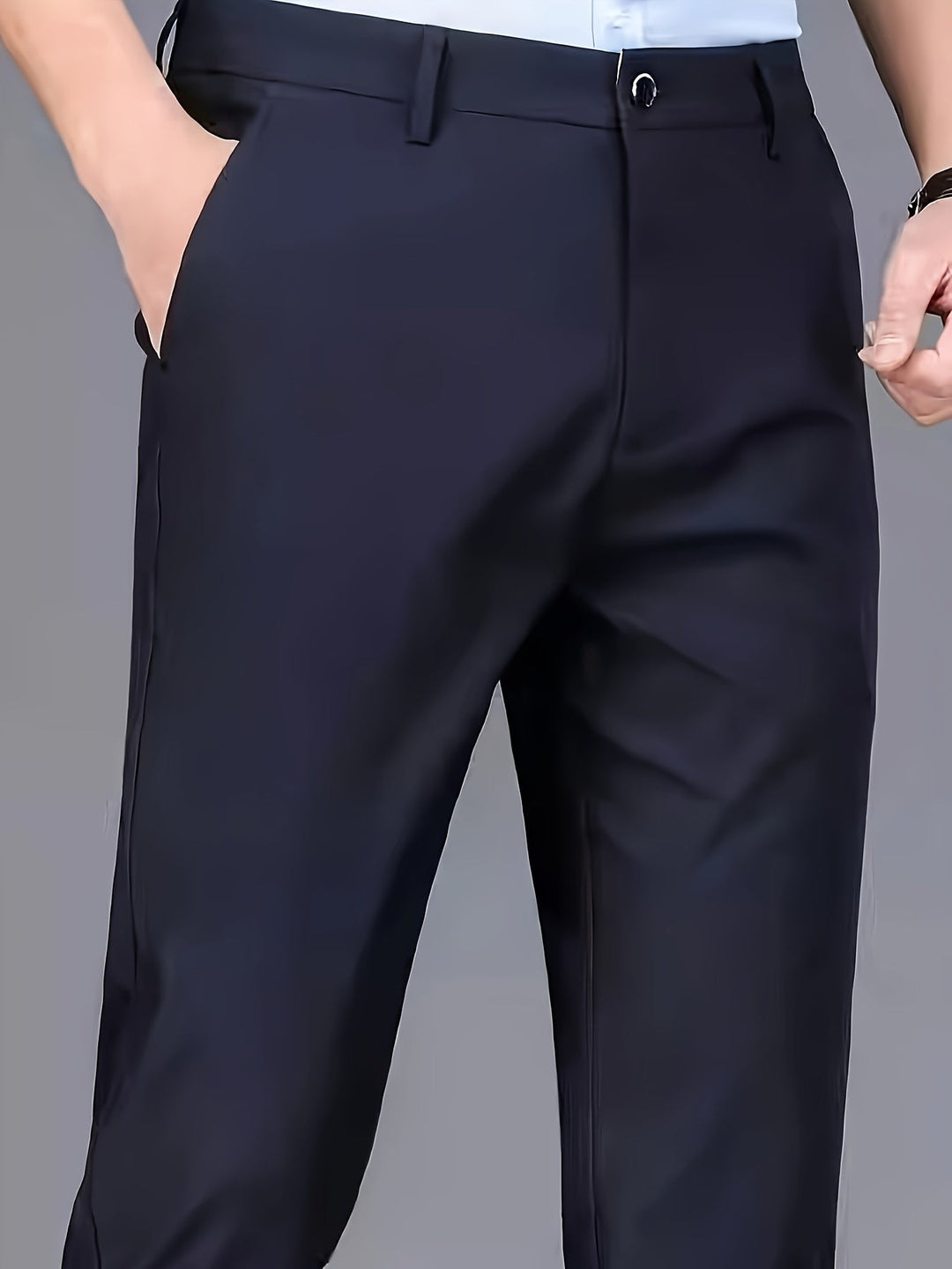 Straight-Leg Trousers, Men's Tailored Fit, Black