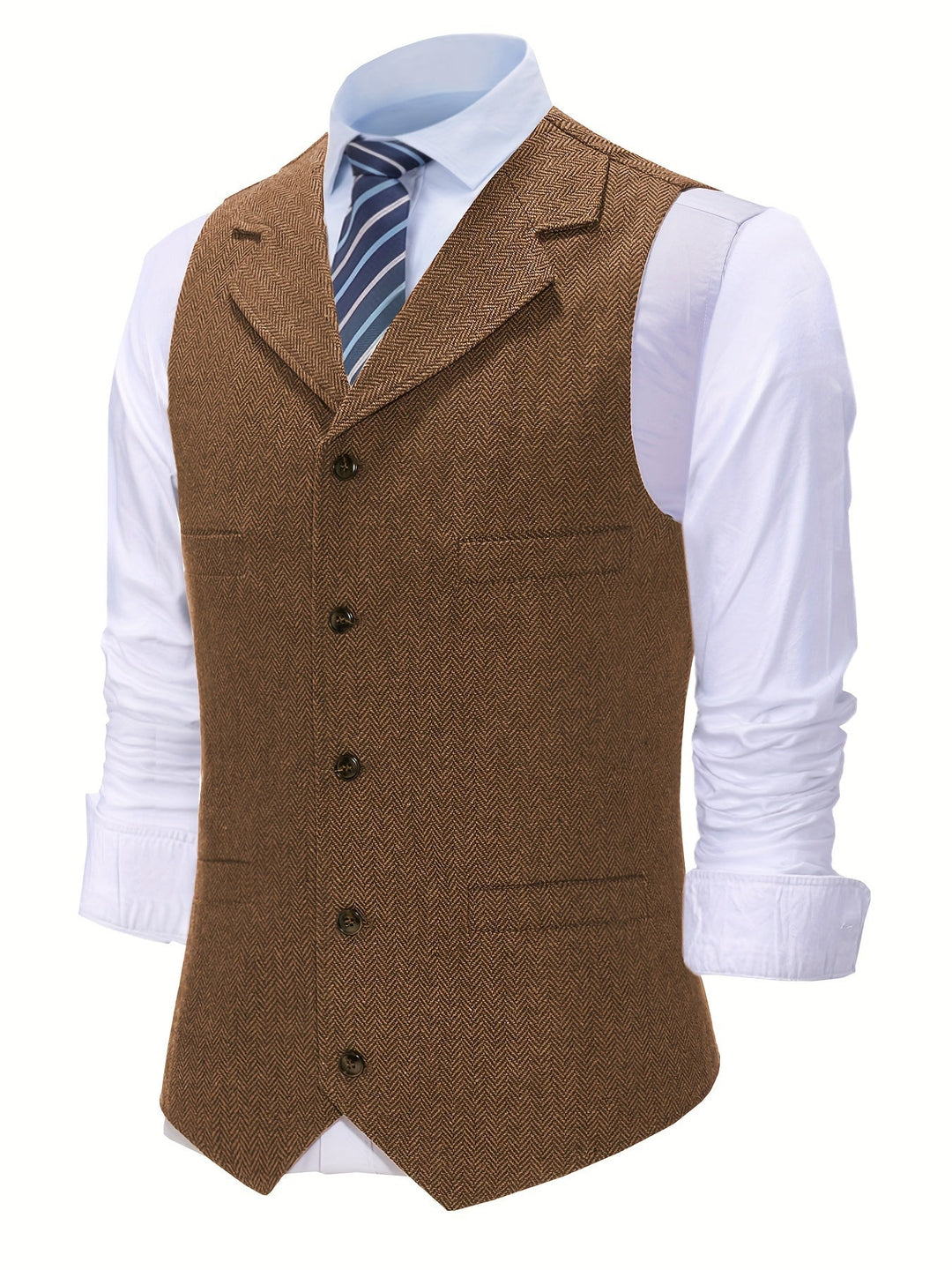 Refined Herringbone Waistcoat for Men