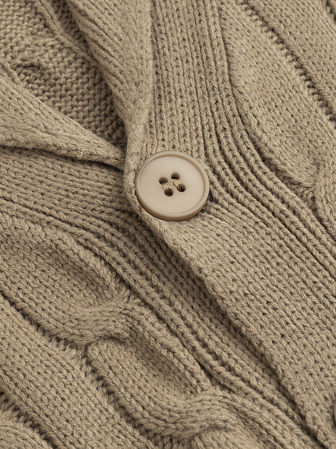 Men's Shawl Collar Cable Knit Cardigan