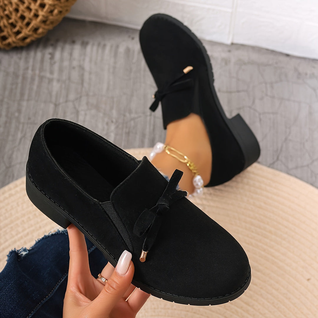 Bow-Detail Slip-On Loafers for Women