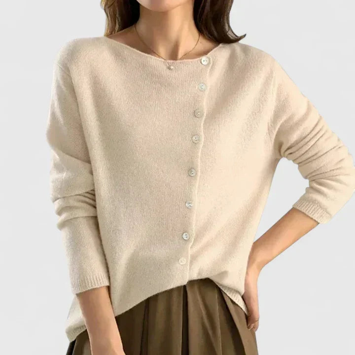 Asymmetric Button Cardigan for Women