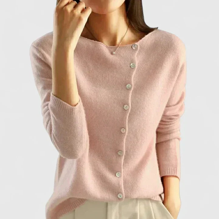 Asymmetric Button Cardigan for Women