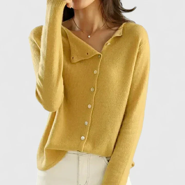Asymmetric Button Cardigan for Women