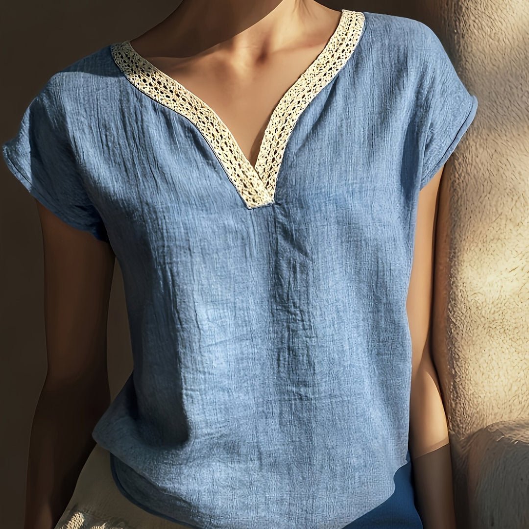 Lace-Trim V-Neck Top for Women