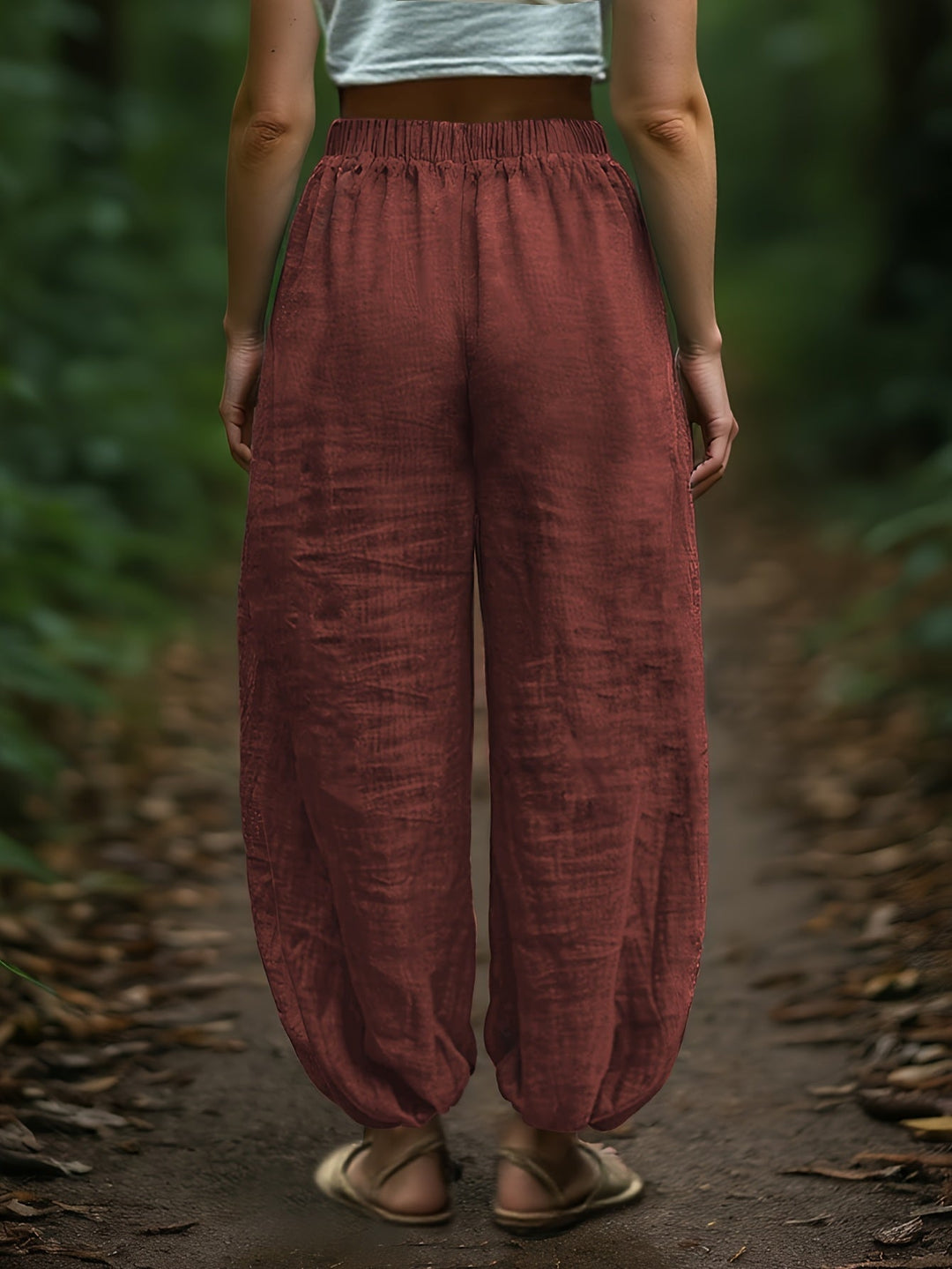 Drawstring Lantern Pants, Women's Relaxed Fit