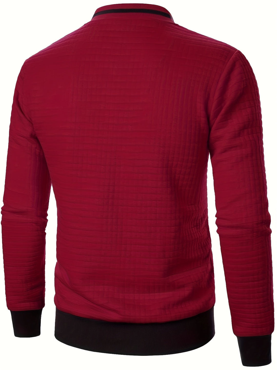 Textured Zip-Up Bomber Jacket for Men, Plus Size