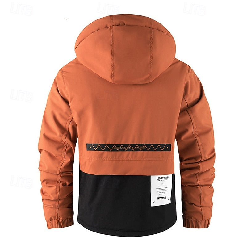 All-Weather Hooded Utility Jacket for Men, Plus Size