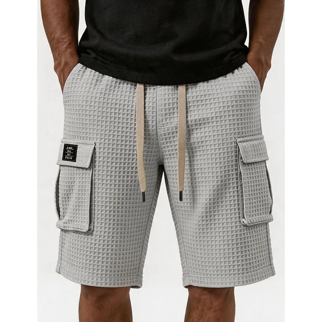 Textured Cargo Shorts for Men