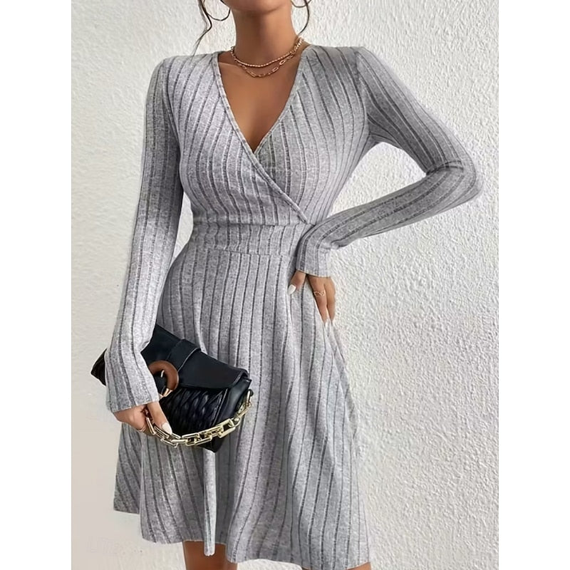 Wrap-Neck A-Line Dress for Women