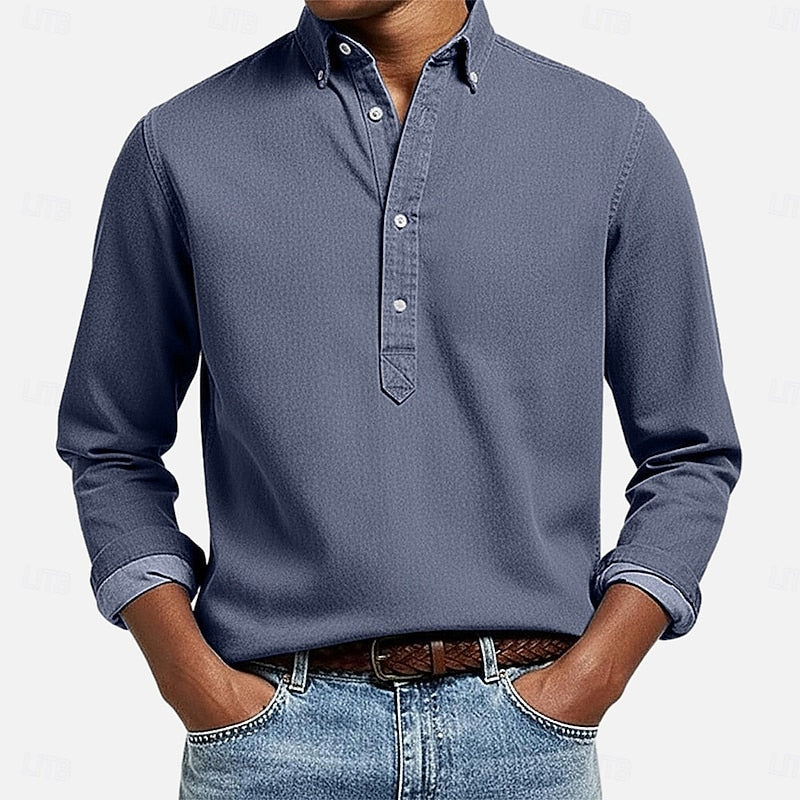 Popover Shirt for Men, Casual Style