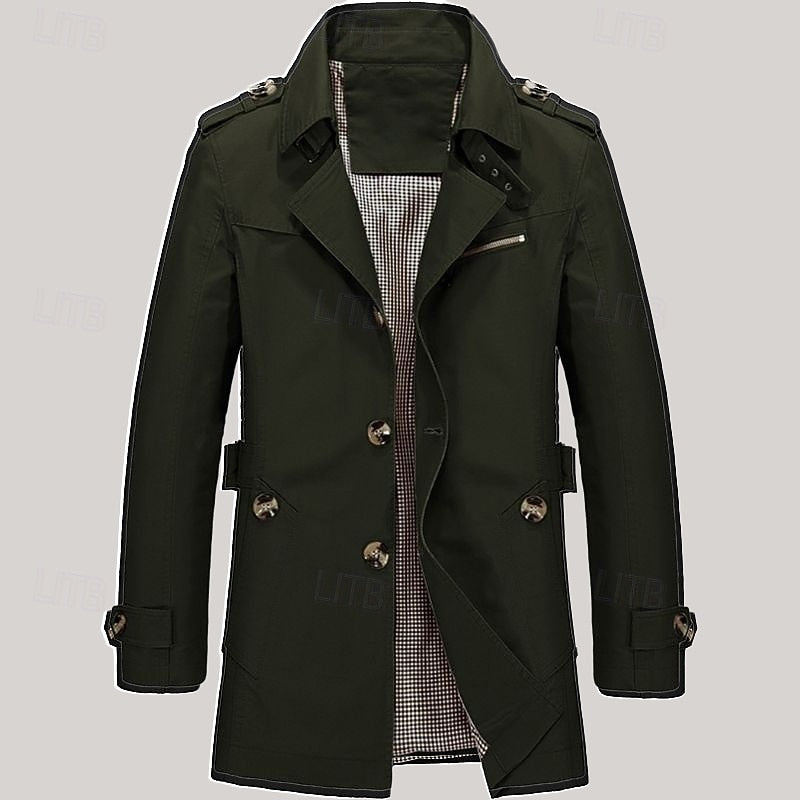 Refined Single-Breasted Trench Coat for Men