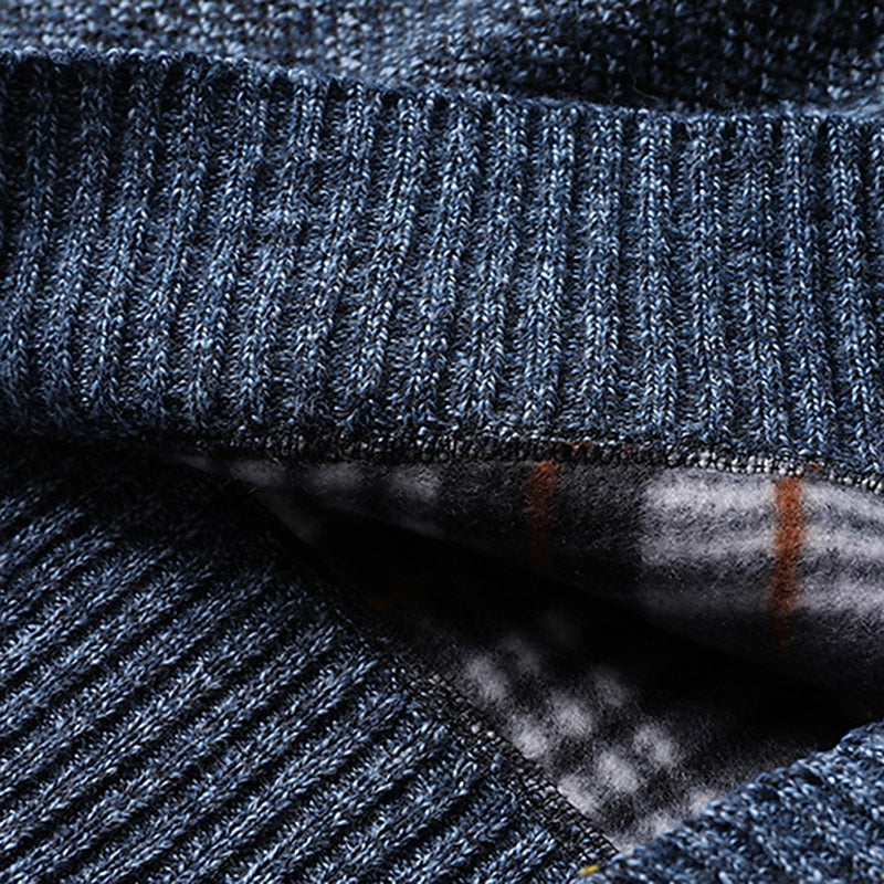 Quarter-Zip Stand Collar Sweater for Men