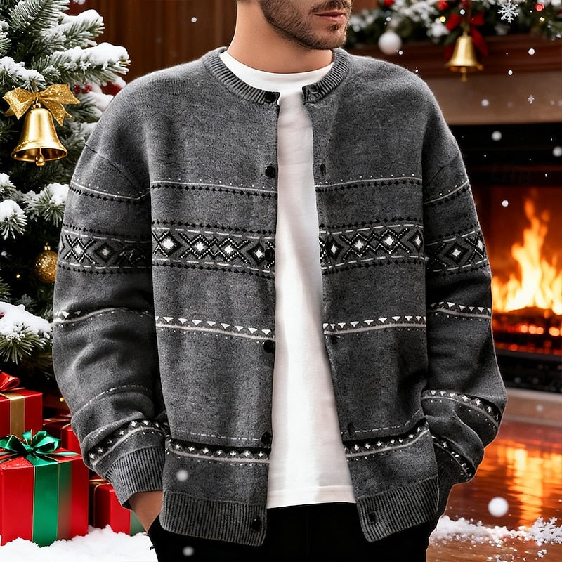 Christmas Patterned Cardigan for Men