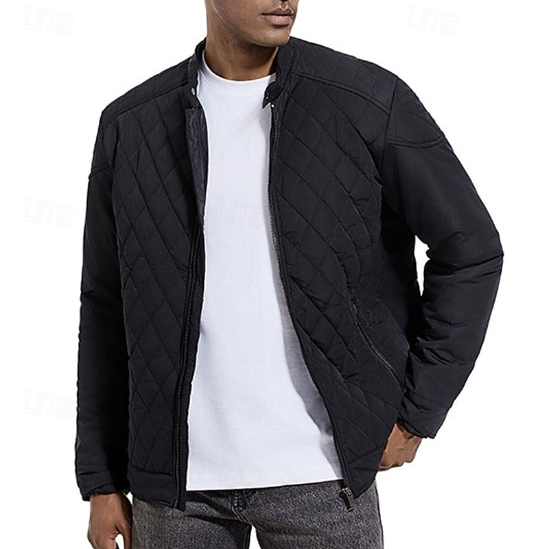 Quilted Stand-Collar Jacket for Men