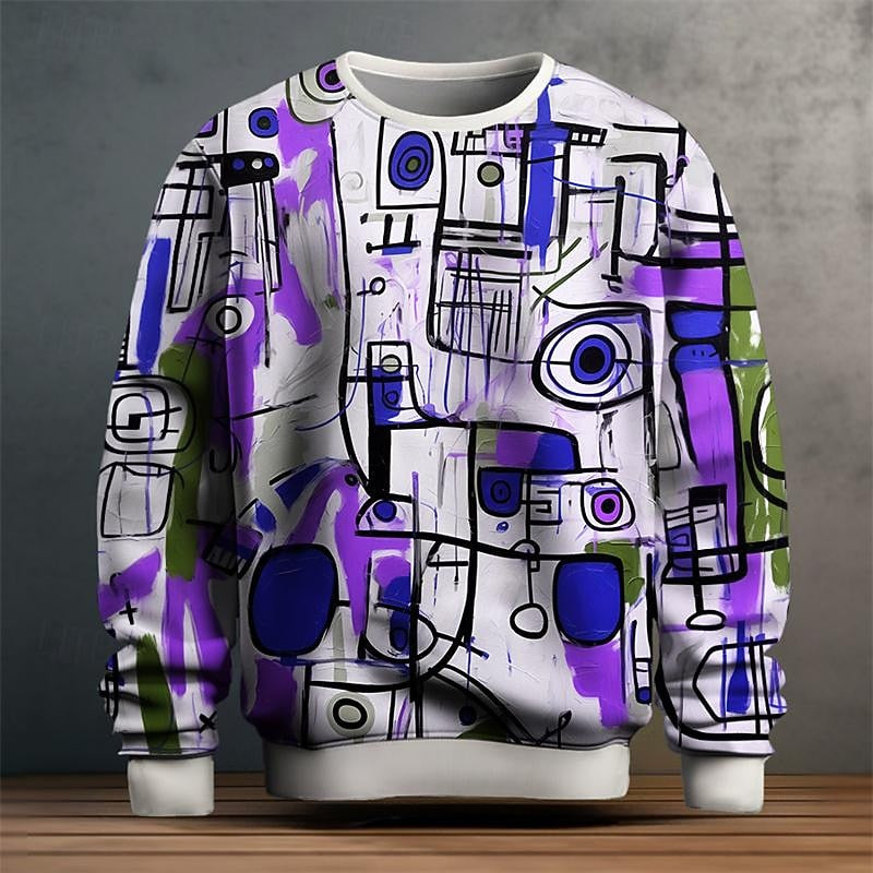 Artful Crew Neck Sweatshirt for Men
