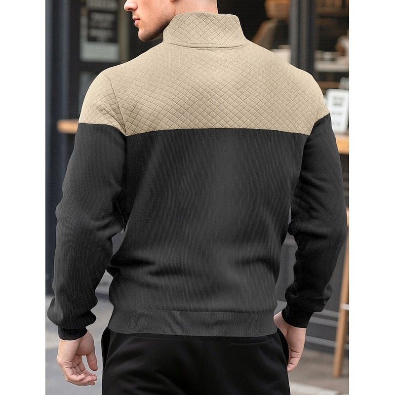 Quarter-Zip Sweatshirt for Men, Textured Style