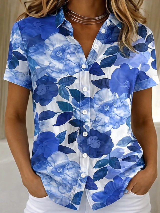 Blossom Short-Sleeve Shirt for Women